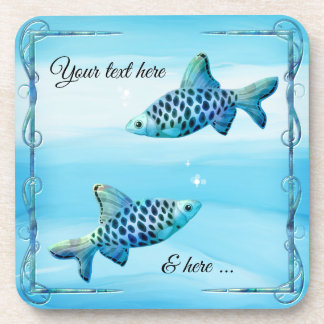Poissons Poissons Imaginaire Eau Dessous de verre 