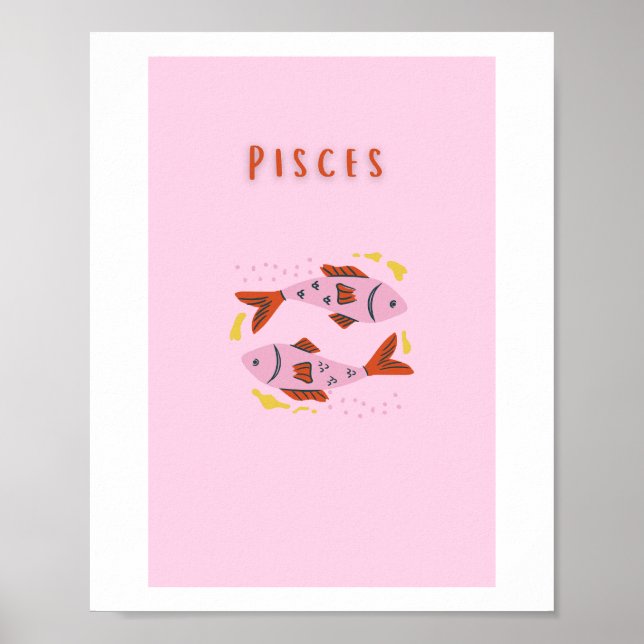 Poissons roses, zodiaque, impression signe du zodi (Devant)