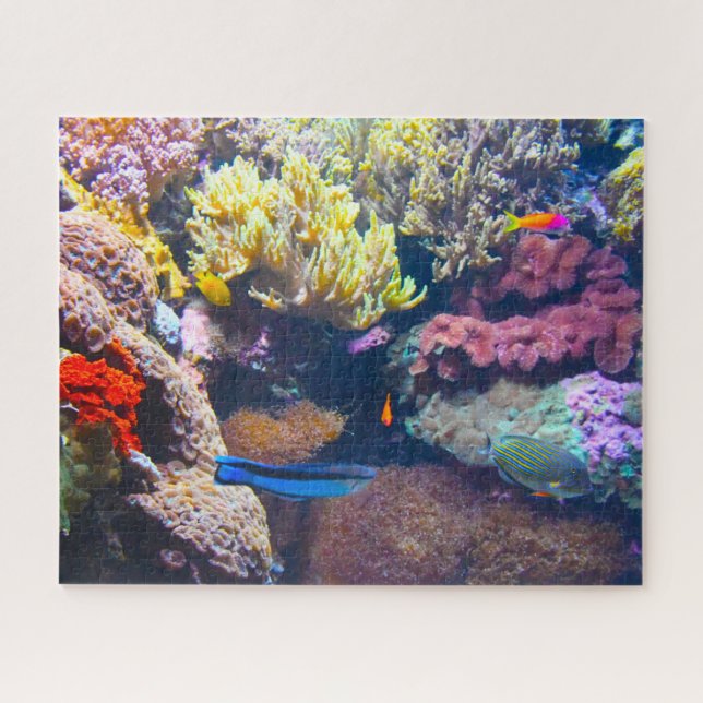Poissons tropicaux dans un aquarium. Puzzle (Horizontal)
