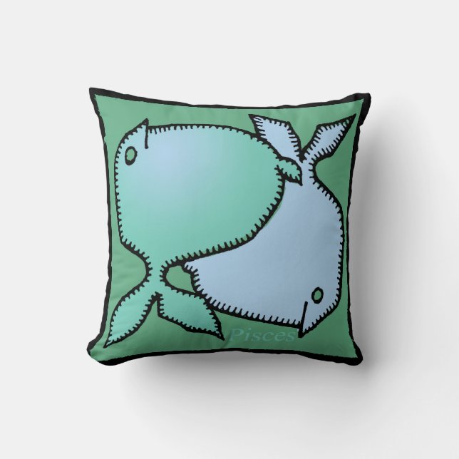 Poissons Zodiac Coussin d'anniversaire (Recto)