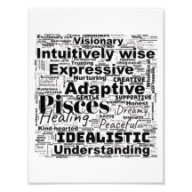 Poissons Zodiac Word Cloud - Art Photo Inspirant