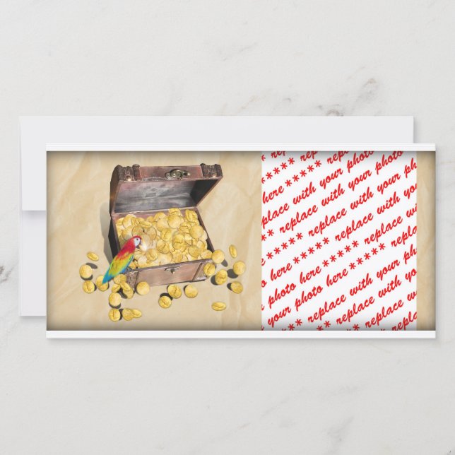 Poitrine au trésor de pirate sur papier à crinet (Devant)