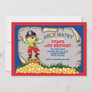Poitrine au trésor de pirates Invitation de fête d