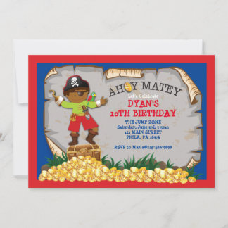 Poitrine au trésor de pirates Invitation de fête d