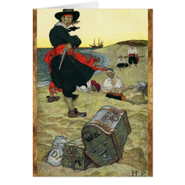 POITRINE DE TRÉSORERIE ENTERRÉE ET PIRATES CARTES  (Devant)