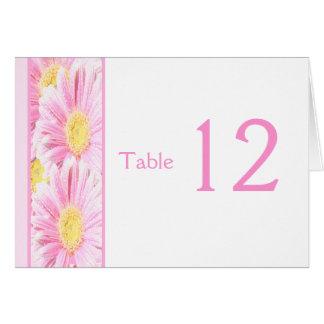 Poitrine rose Gerbera sur la carte de numéro de ta