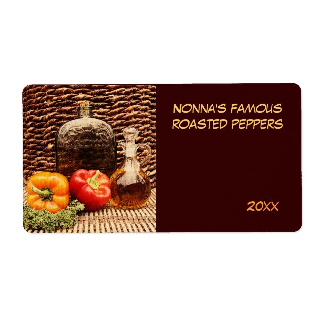 poivrons grillés en conserve étiquette (Devant)