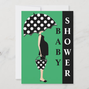 Poka Dot Baby Shower Invitations {Green}