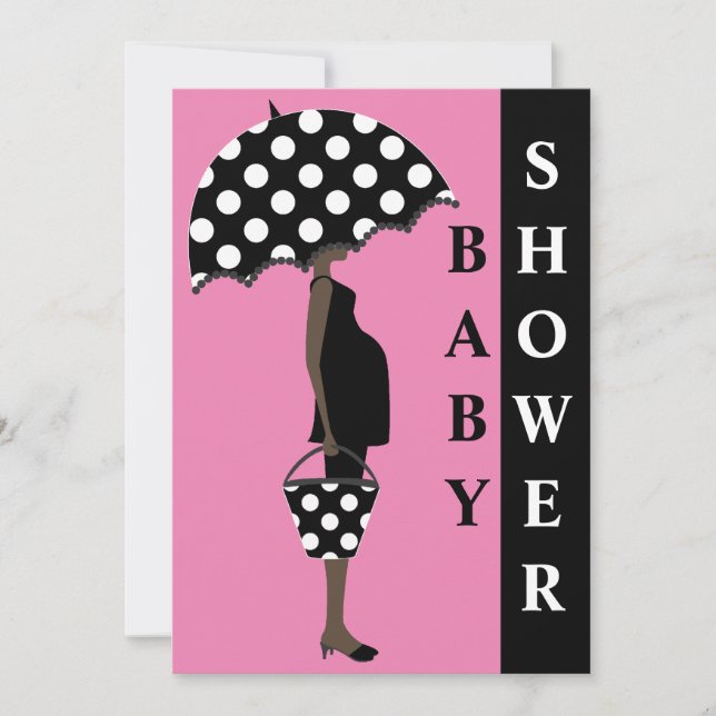 Poka Dot Baby Shower Invitations {Pink} (Devant)