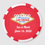 Poker Chip Magnet marié à Las Vegas<br><div class="desc">Poker Chip Magnet Marié à Las Vegas plus grand Round Magnet. Customisez facilement le texte avec le modèle du formulaire.</div>