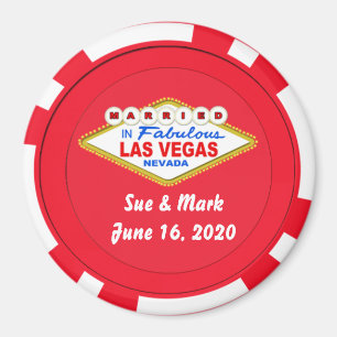 Poker Chip Magnet marié à Las Vegas