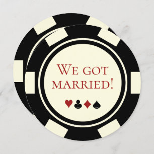 Poker Chip Vegas Mariage Elopement Faire-part