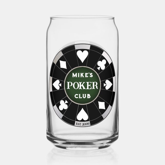 Poker Club Chip Bière Can Verre Verre Boire (Recto)