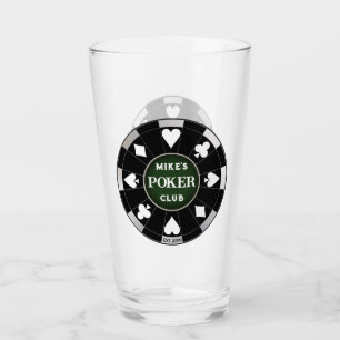 Poker Club Chip Bière Soda Verre Verre Verre