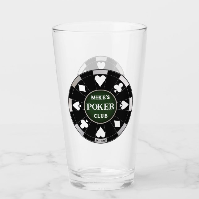 Poker Club Chip Bière Soda Verre Verre Verre (Devant)