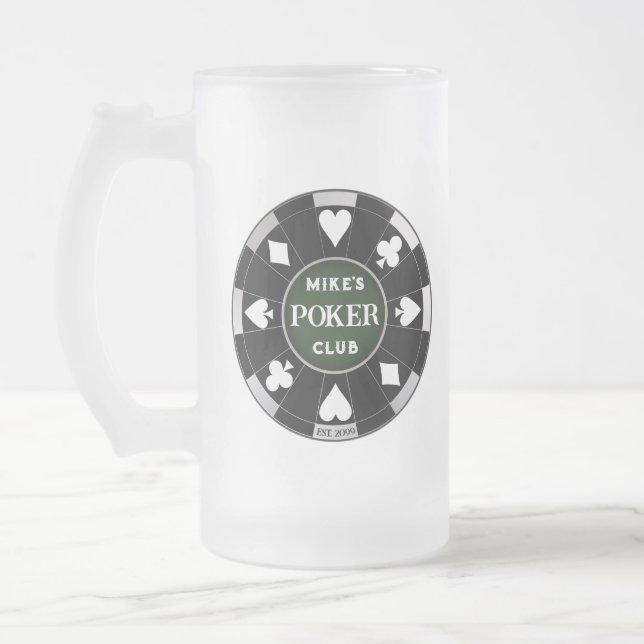 Poker Club Chip Frosted Beer Mug Verre Verre Drink (Gauche)