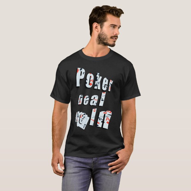 Poker, Deal Me In Logo, Mens Black T-shirt (Devant entier)