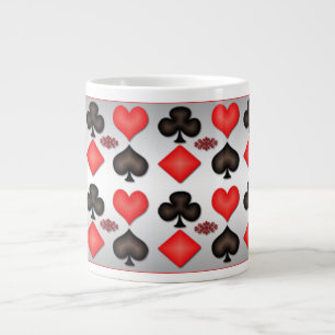 Poker Jouer Cartes Motif Argent Mug