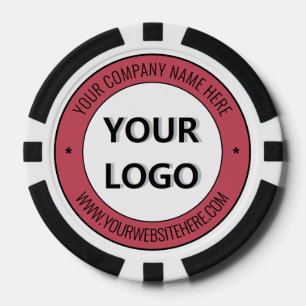 Poker Logo de votre entreprise Texte personnalisé Jetons