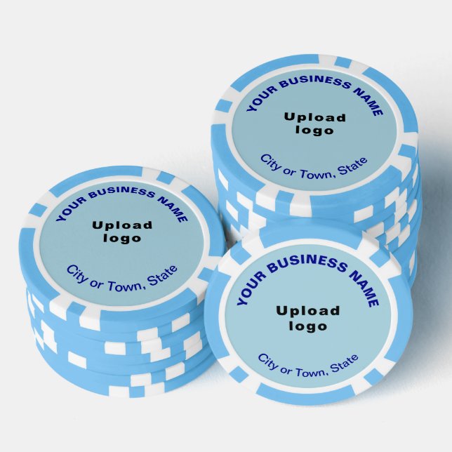 Poker Marque commerciale bleu clair sur les jetons de po (Empiler)