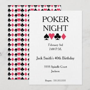 Poker Night Anniversaire Fête Invitation
