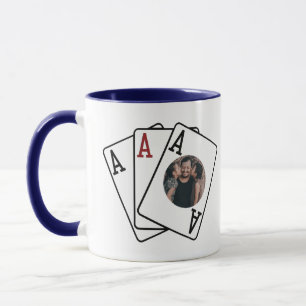 Poker Papa Trois As Cadre photo Mug Cadeau