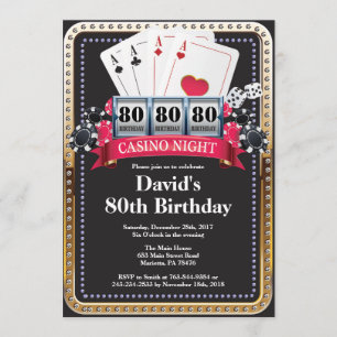Poker Play Card Casino Invitation d'anniversaire