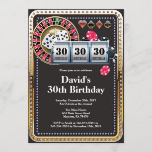Poker Playcard Casino Gold invitation anniversaire
