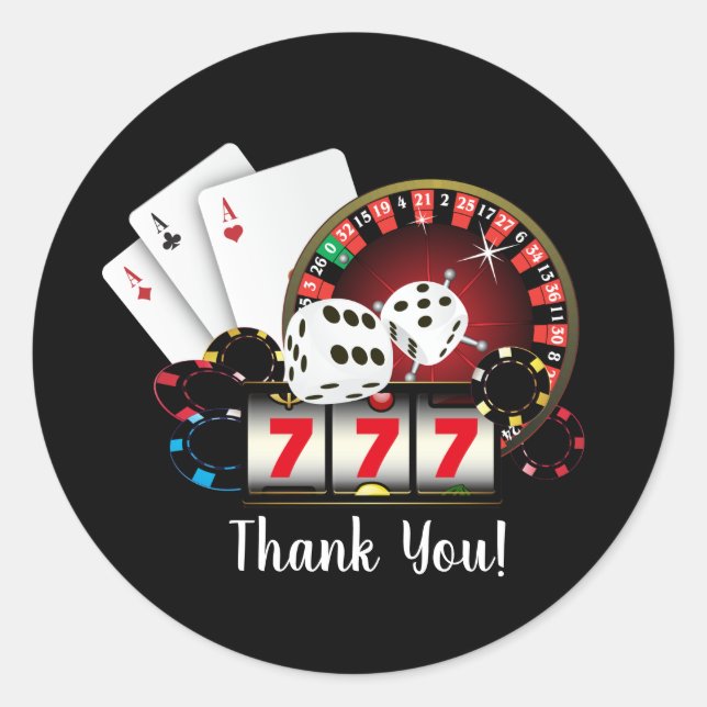 Poker Playing Card, casino, merci stickers (Devant)