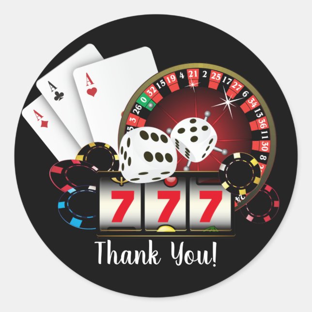 Poker Playing Card, casino, merci stickers (Devant)