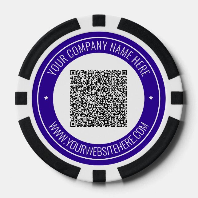Poker QR Code personnalisé et texte sur vos jetons de po (Recto)