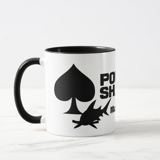 Poker Shark nom personnalisé mugs (Gauche)