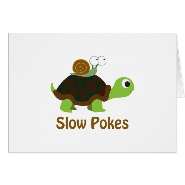 Pokes lents - Tortue mignonne et escargot (Devant Horizontal)