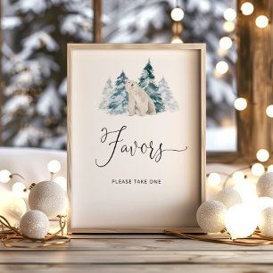 Pola ours baby shower Faveurs Poster