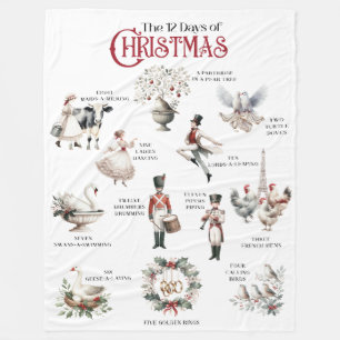 Polaire 12 Jours de Noël Thème Couverture hiver