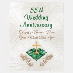 Polaire 55e anniversaire Mariage Cadeau couverture personn