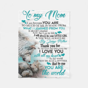 Polaire À ma maman couverture de loup, cadeau pour maman
