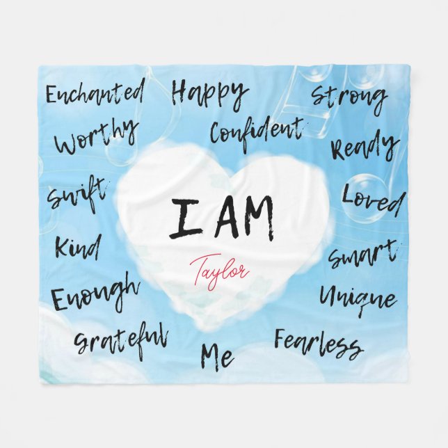 Polaire Affirmations Couverture personnalisée (Devant (Horizontal))