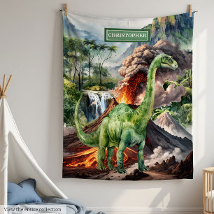 Polaire Aquarelle T-Rex Couverture Dinosaure Personnalisée