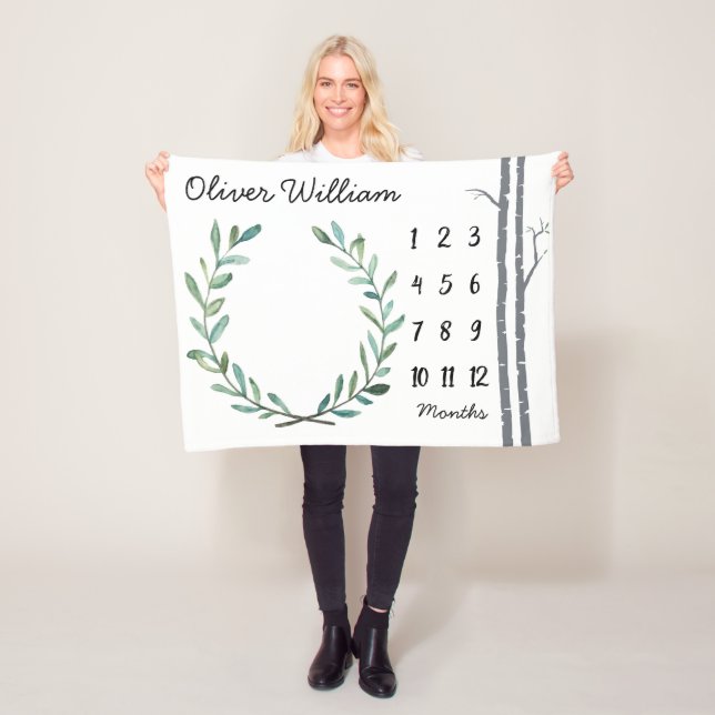 Polaire Arbres et guirlande de bouleau de couverture (En situation)