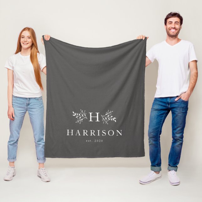 Polaire Ardoise rustique monogramme gris couverture nouvel (En situation)