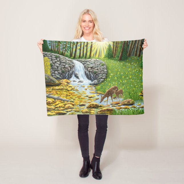 Polaire Aube sur la couverture en laine Forest Fleece (En situation)