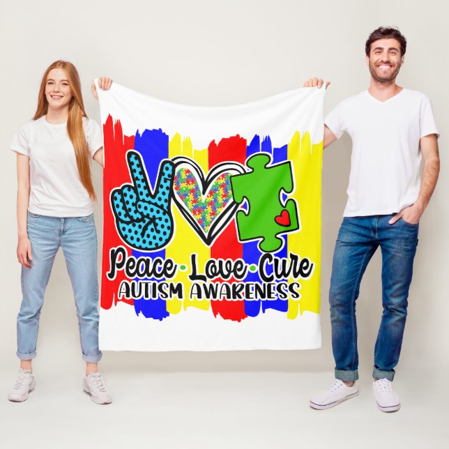 Polaire Autisme - Couverture en polaire, 50"x60" (En situation)