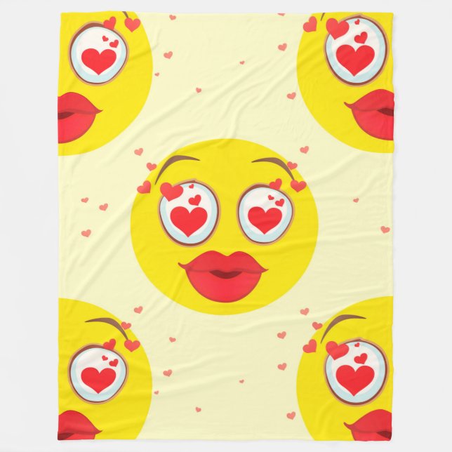 Polaire Baiser Valentine couverture Emoji (Devant)