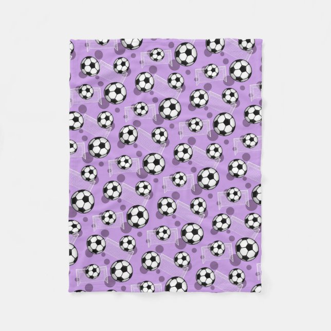 Polaire Ballons de football et couverture pourpre (Devant)