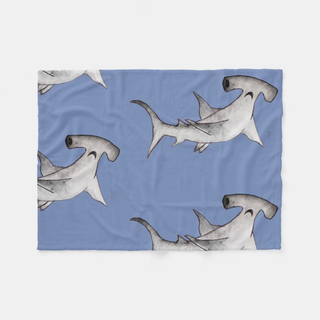 Polaire Belle couverture de plage de requin marteau (Devant (Horizontal))