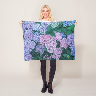 Polaire Belle couverture florale pourpre et rose d'ouatine