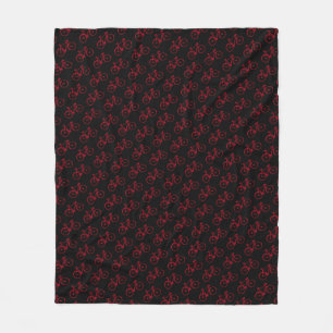 Polaire Bicyclettes rouges sur couverture noire pour cycli