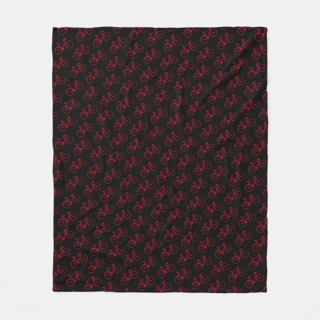 Polaire Bicyclettes rouges sur couverture noire pour cycli (Devant)