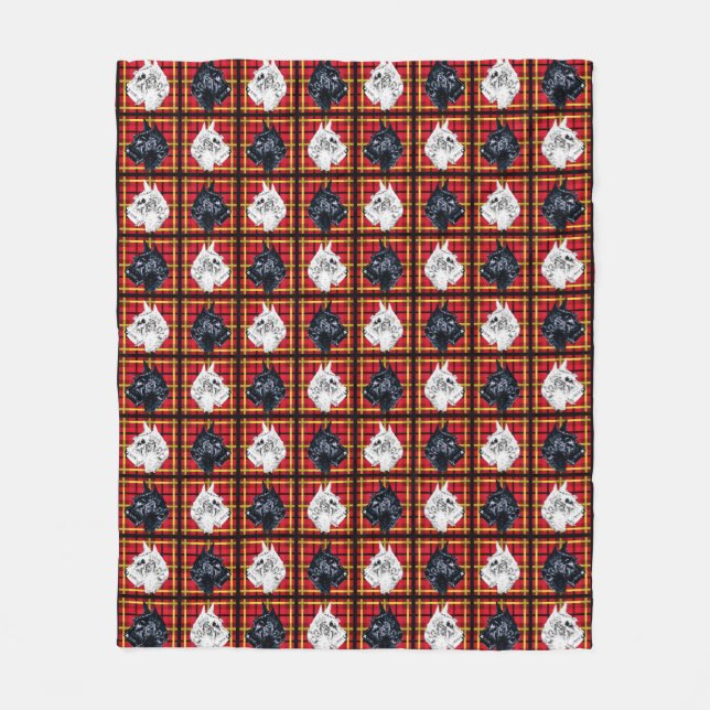 Polaire Blanc noir écossais Terrier écossais couverture ch (Devant)